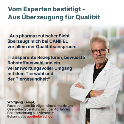 CANIFEL Vitamine für Hunde, mit Vitamin B Komplex, Biotin Hunde hochdosiert, Vitamin C, E & Folsäure, Bierhefe Tabletten für Hund, Apotheker Rezeptur, Made in Germany, 150 Stück